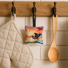 Load image into Gallery viewer, Pelican Fiery Sunset Hanging Square Fabric Ornament 3.5 × 3.5