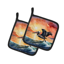 Load image into Gallery viewer, Pelican Fiery Sunset Pot Holders - Set of 2 Decorative Kitchen Helpers | Made in the USA