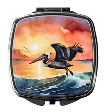 Load image into Gallery viewer, Pelican Fiery Sunset Compact Mirror – Stylish Purse Mirror with Artistic Covers
