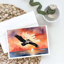 Load image into Gallery viewer, Pelican Fiery Sunset Greeting Cards - Blank Note Cards – 8-Pack of Artist-Designed Cards with Envelopes