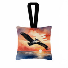 Load image into Gallery viewer, Pelican Fiery Sunset Hanging Square Fabric Ornament 3.5 × 3.5