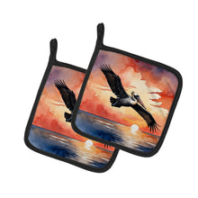 Load image into Gallery viewer, Pelican Fiery Sunset Pot Holders - Set of 2 Decorative Kitchen Helpers | Made in the USA