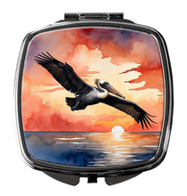 Load image into Gallery viewer, Pelican Fiery Sunset Compact Mirror – Stylish Purse Mirror with Artistic Covers