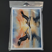 Load image into Gallery viewer, Pelicans Flying Greeting Cards - Blank Note Cards – 8-Pack of Artist-Designed Cards with Envelopes