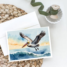 Load image into Gallery viewer, Pelican Soaring Greeting Cards - Blank Note Cards – 8-Pack of Artist-Designed Cards with Envelopes