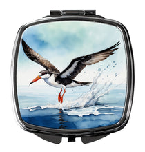 Load image into Gallery viewer, Black Skimmer Compact Mirror – Stylish Purse Mirror with Artistic Covers