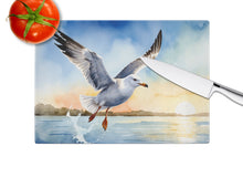 Load image into Gallery viewer, Gull Flying Low Glass Cutting Boards – Durable, Decorative Kitchen Art