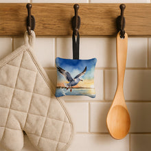 Load image into Gallery viewer, Gull Flying Low Hanging Square Fabric Ornament 3.5 × 3.5
