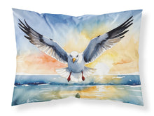 Load image into Gallery viewer, Gull Flying Low Standard Pillowcase – Artistic Decorative Front, White Back