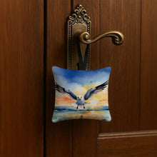 Load image into Gallery viewer, Gull Flying Low Hanging Square Fabric Ornament 3.5 × 3.5