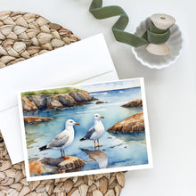Load image into Gallery viewer, Gulls Scavenging Greeting Cards - Blank Note Cards – 8-Pack of Artist-Designed Cards with Envelopes