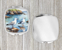 Load image into Gallery viewer, Gulls Scavenging Compact Mirror – Stylish Purse Mirror with Artistic Covers