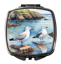 Load image into Gallery viewer, Gulls Scavenging Compact Mirror – Stylish Purse Mirror with Artistic Covers