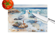 Load image into Gallery viewer, Gulls Scavenging Glass Cutting Boards – Durable, Decorative Kitchen Art