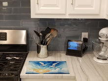 Load image into Gallery viewer, Gulls Soaring High Glass Cutting Boards – Durable, Decorative Kitchen Art
