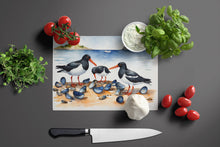 Load image into Gallery viewer, Oystercatchers Feeding Glass Cutting Boards – Durable, Decorative Kitchen Art