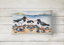 Load image into Gallery viewer, Oystercatchers Feeding Throw Pillow