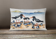 Load image into Gallery viewer, Oystercatchers Feeding Throw Pillow
