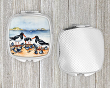 Load image into Gallery viewer, Oystercatchers Feeding Compact Mirror – Stylish Purse Mirror with Artistic Covers