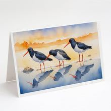 Load image into Gallery viewer, Oystercatchers Foraging Greeting Cards - Blank Note Cards – 8-Pack of Artist-Designed Cards with Envelopes