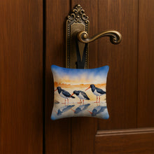 Load image into Gallery viewer, Oystercatchers Foraging Hanging Square Fabric Ornament 3.5 × 3.5