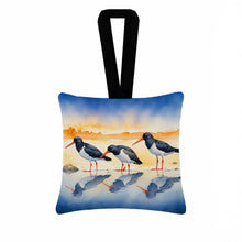 Load image into Gallery viewer, Oystercatchers Foraging Hanging Square Fabric Ornament 3.5 × 3.5