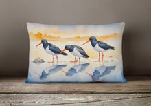 Load image into Gallery viewer, Oystercatchers Foraging Throw Pillow