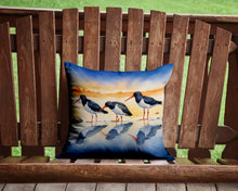 Load image into Gallery viewer, Oystercatchers Foraging Throw Pillow - 14x14 Decorative Pillow – Art for Your Home &amp; Patio
