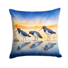 Load image into Gallery viewer, Oystercatchers Foraging Throw Pillow - 14x14 Decorative Pillow – Art for Your Home &amp; Patio