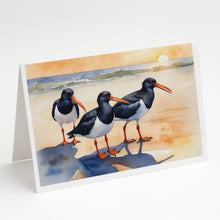 Load image into Gallery viewer, Oystercatchers Foraging Greeting Cards - Blank Note Cards – 8-Pack of Artist-Designed Cards with Envelopes