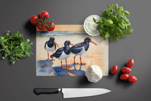 Load image into Gallery viewer, Oystercatchers Foraging Glass Cutting Boards – Durable, Decorative Kitchen Art