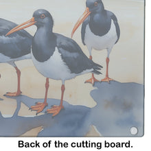 Load image into Gallery viewer, Oystercatchers Foraging Glass Cutting Boards – Durable, Decorative Kitchen Art