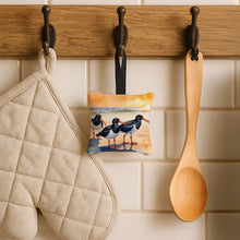 Load image into Gallery viewer, Oystercatchers Foraging Hanging Square Fabric Ornament 3.5 × 3.5