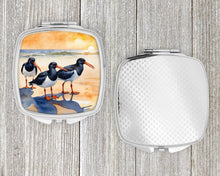 Load image into Gallery viewer, Oystercatchers Foraging Compact Mirror – Stylish Purse Mirror with Artistic Covers