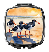 Load image into Gallery viewer, Oystercatchers Foraging Compact Mirror – Stylish Purse Mirror with Artistic Covers
