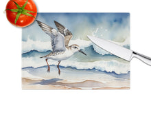 Load image into Gallery viewer, Sanderling Racing the Tide Glass Cutting Boards – Durable, Decorative Kitchen Art