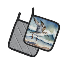 Load image into Gallery viewer, Sanderling Racing the Tide Pot Holders - Set of 2 Decorative Kitchen Helpers | Made in the USA