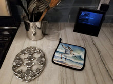 Load image into Gallery viewer, Sanderling Racing the Tide Pot Holders - Set of 2 Decorative Kitchen Helpers | Made in the USA