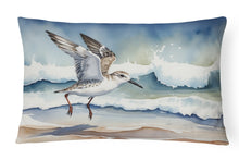 Load image into Gallery viewer, Sanderling Racing the Tide Throw Pillow