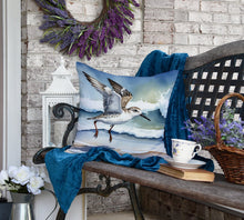 Load image into Gallery viewer, Sanderling Racing the Tide Throw Pillow