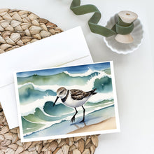 Load image into Gallery viewer, Sanderling Racing the Tide Greeting Cards - Blank Note Cards – 8-Pack of Artist-Designed Cards with Envelopes
