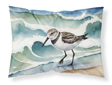 Load image into Gallery viewer, Sanderling Racing the Tide Standard Pillowcase – Artistic Decorative Front, White Back
