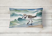 Load image into Gallery viewer, Sanderling Racing the Tide Throw Pillow