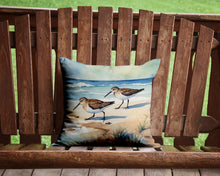 Load image into Gallery viewer, Sandpipers Hunting Throw Pillow - 14x14 Decorative Pillow – Art for Your Home &amp; Patio