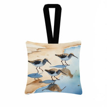 Load image into Gallery viewer, Sandpipers Hanging Square Fabric Ornament 3.5 × 3.5