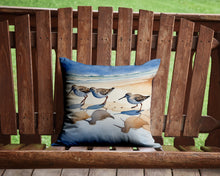 Load image into Gallery viewer, Sandpipers Throw Pillow - 14x14 Decorative Pillow – Art for Your Home &amp; Patio