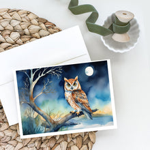Load image into Gallery viewer, Owl Perched in Coastal Tree Greeting Cards - Blank Note Cards – 8-Pack of Artist-Designed Cards with Envelopes