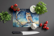 Load image into Gallery viewer, Owl Perched in Coastal Tree Glass Cutting Boards – Durable, Decorative Kitchen Art