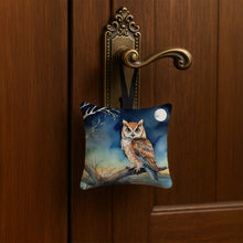 Load image into Gallery viewer, Owl Perched in Coastal Tree Hanging Square Fabric Ornament 3.5 × 3.5