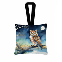 Load image into Gallery viewer, Owl Perched in Coastal Tree Hanging Square Fabric Ornament 3.5 × 3.5